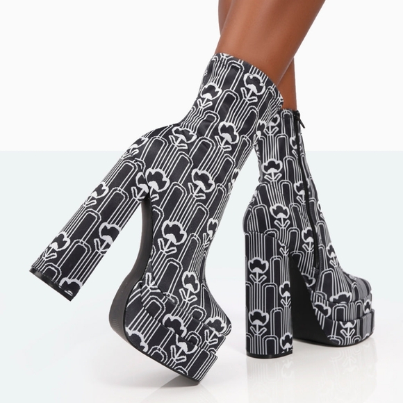 ❌Supreme Black Floral Print Platforms - Picture 4 of 10